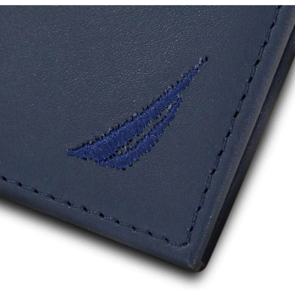Men's Sail - Navy Bifold Leather Wallet RFID Blocking ID Window Card Slots